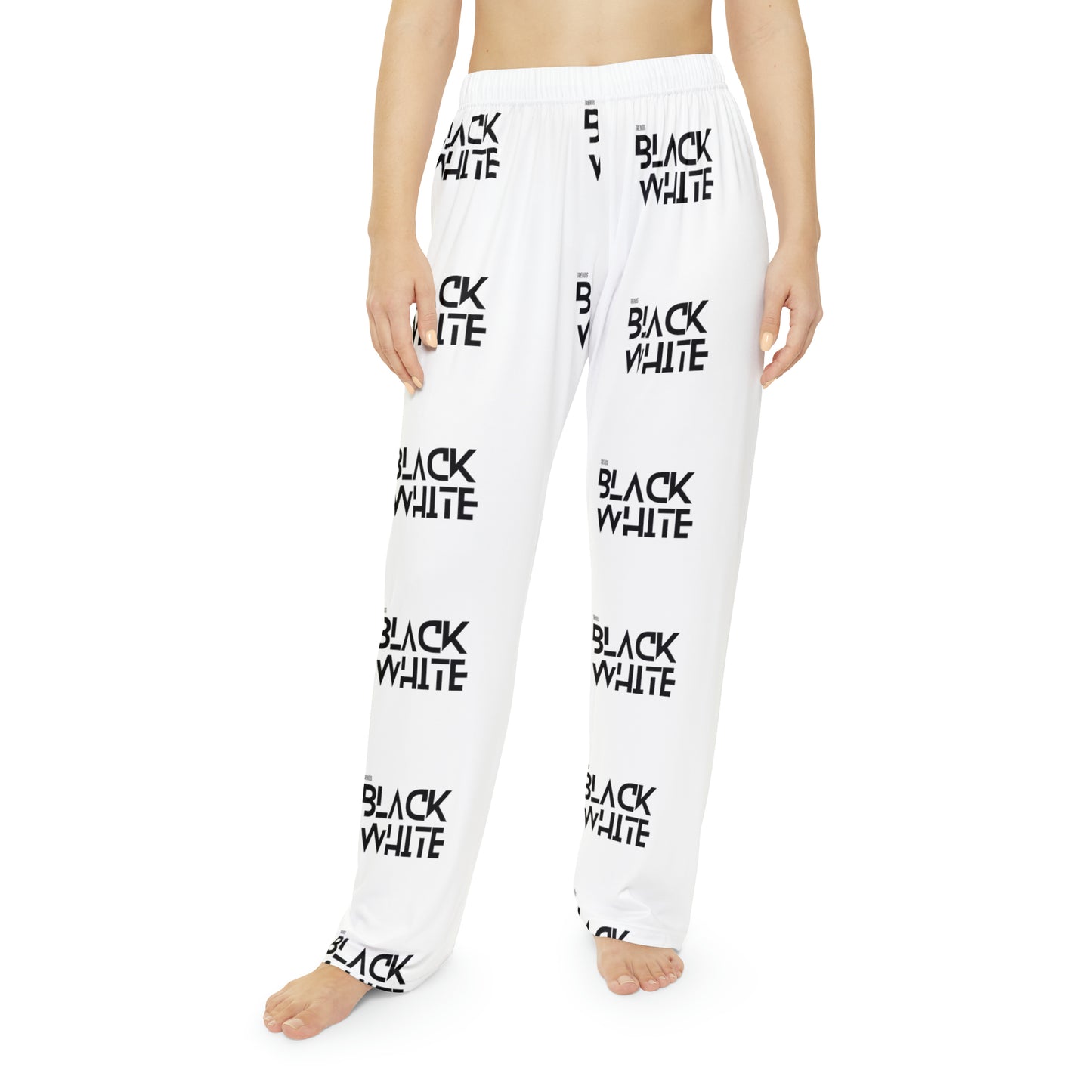 Black White Trends Women's Pajama Pants (AOP)
