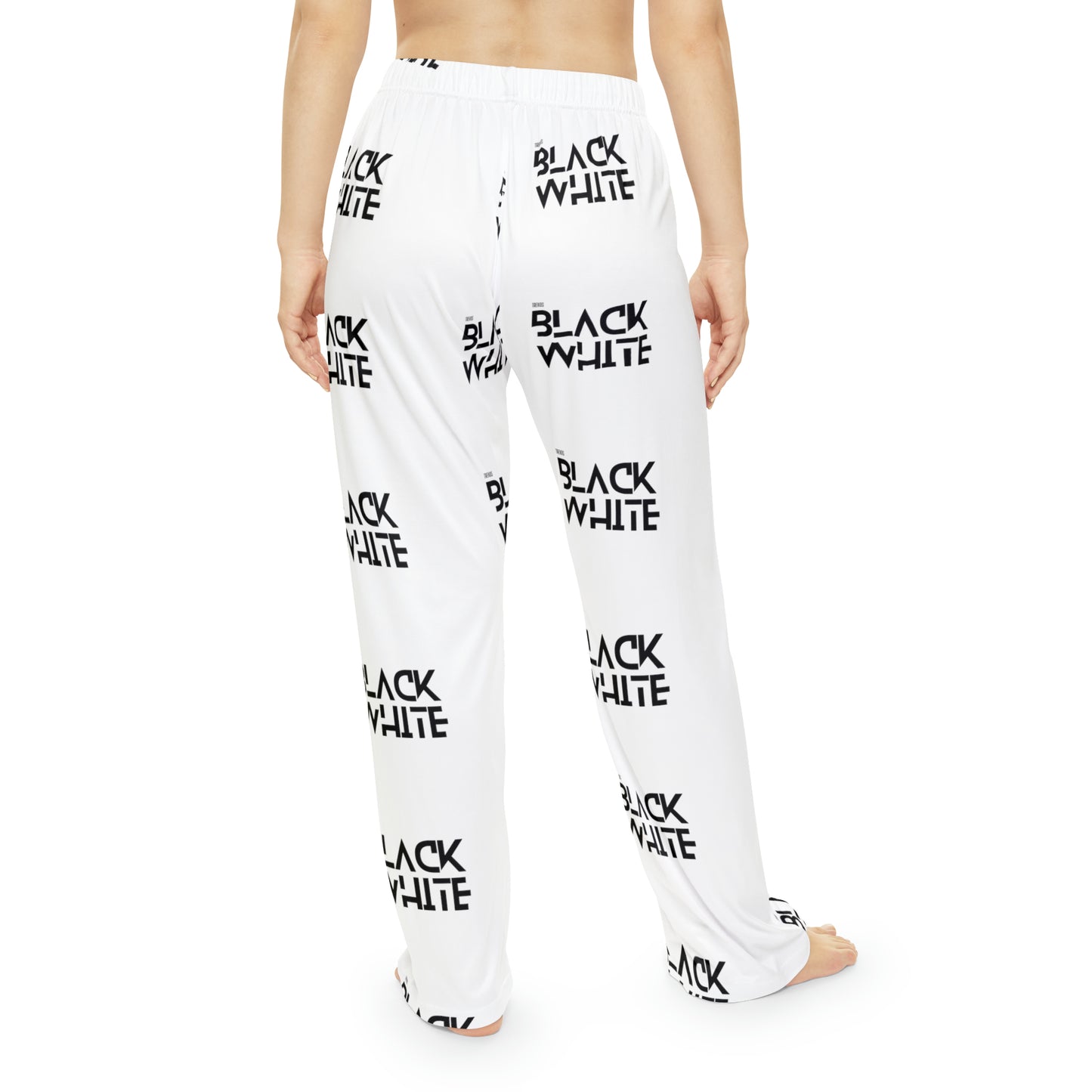 Black White Trends Women's Pajama Pants (AOP)