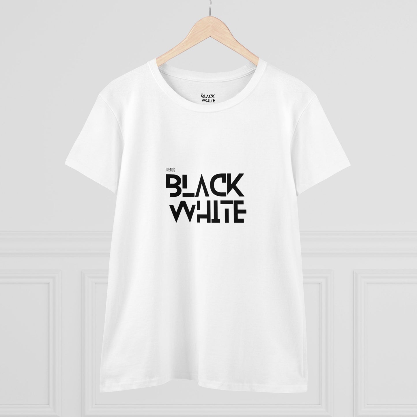 Black White Trends Women's Midweight Cotton Tee