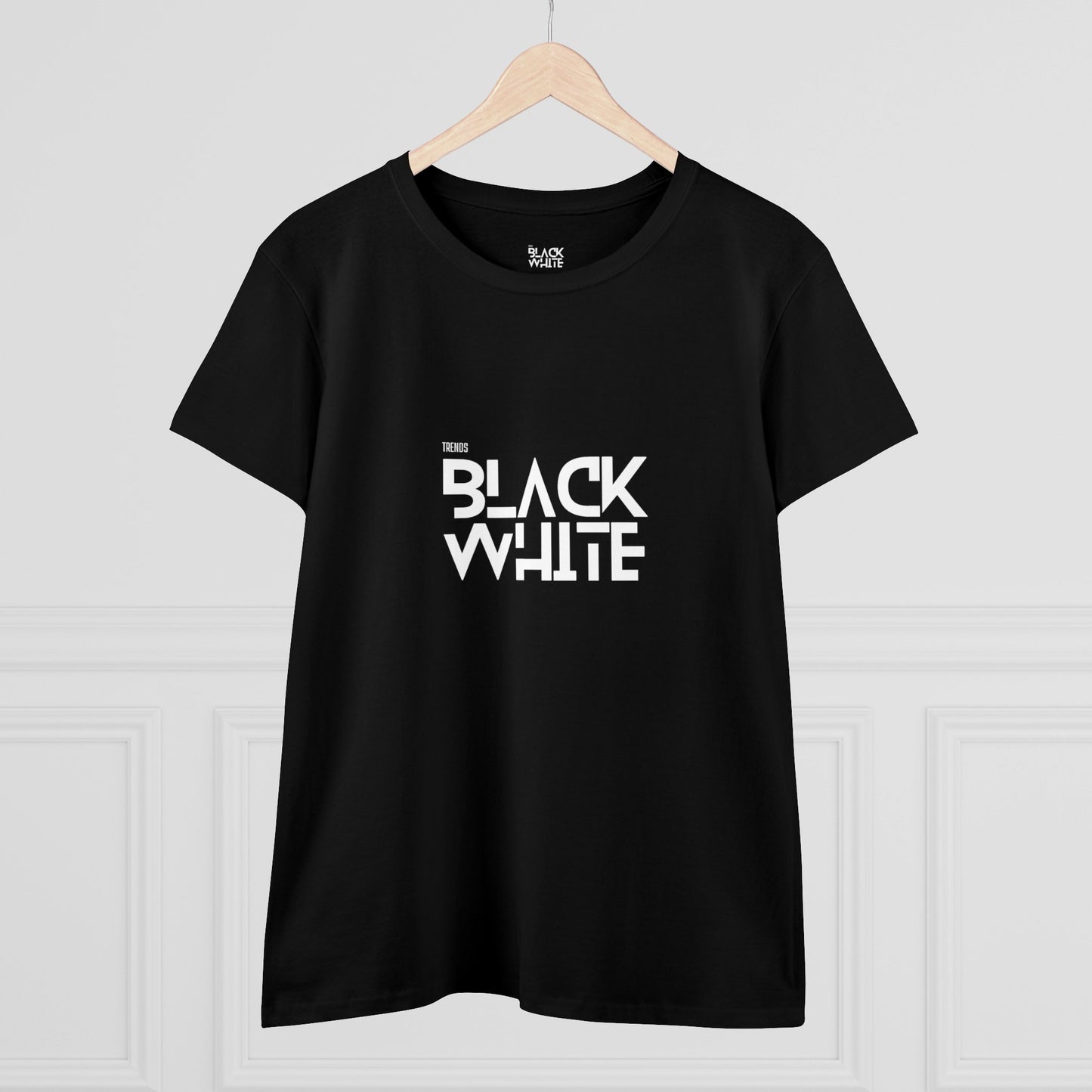 Black White Trends Women's Midweight Cotton Tee