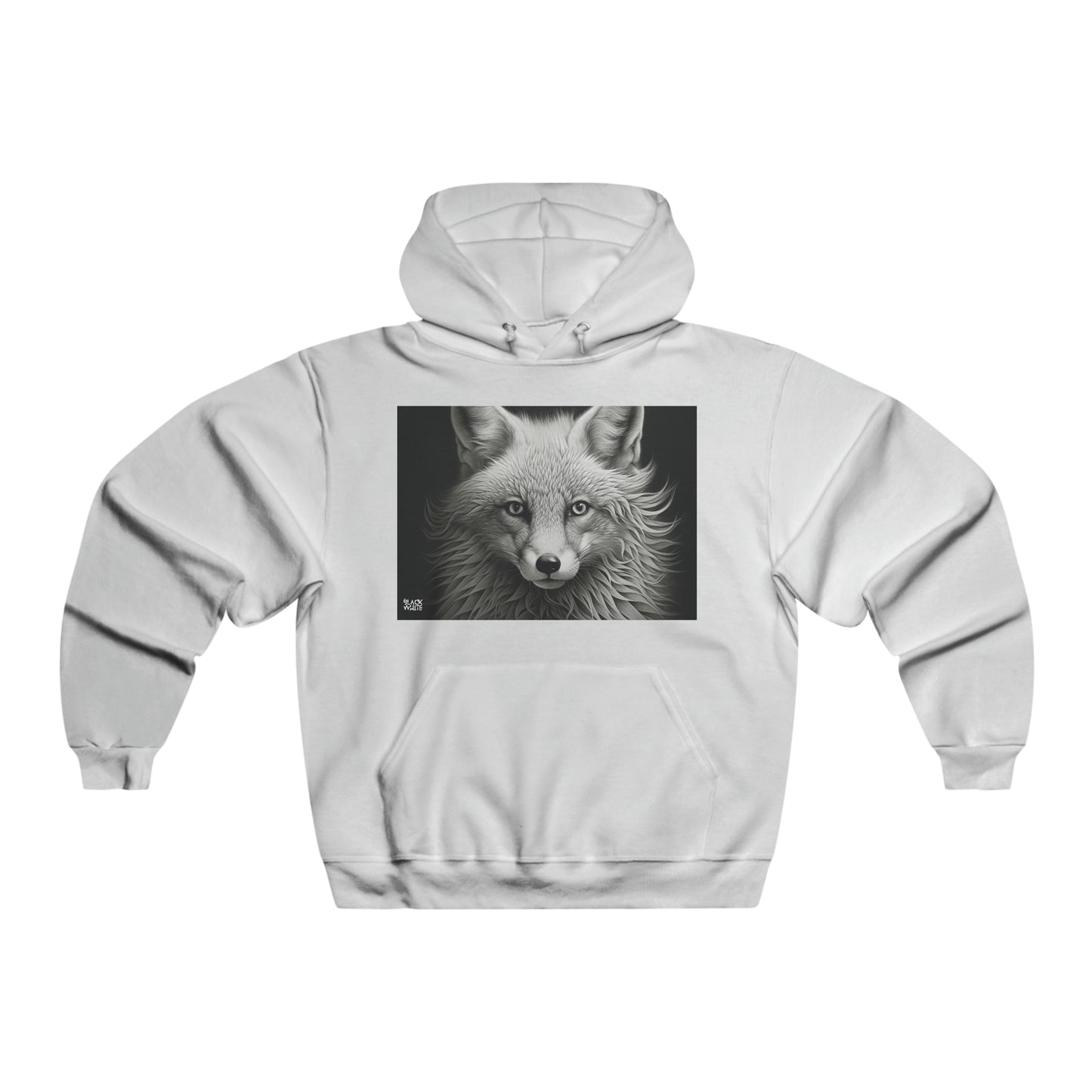 Monochrome Wildlife - Men's Black White Trends Hooded Sweatshirt