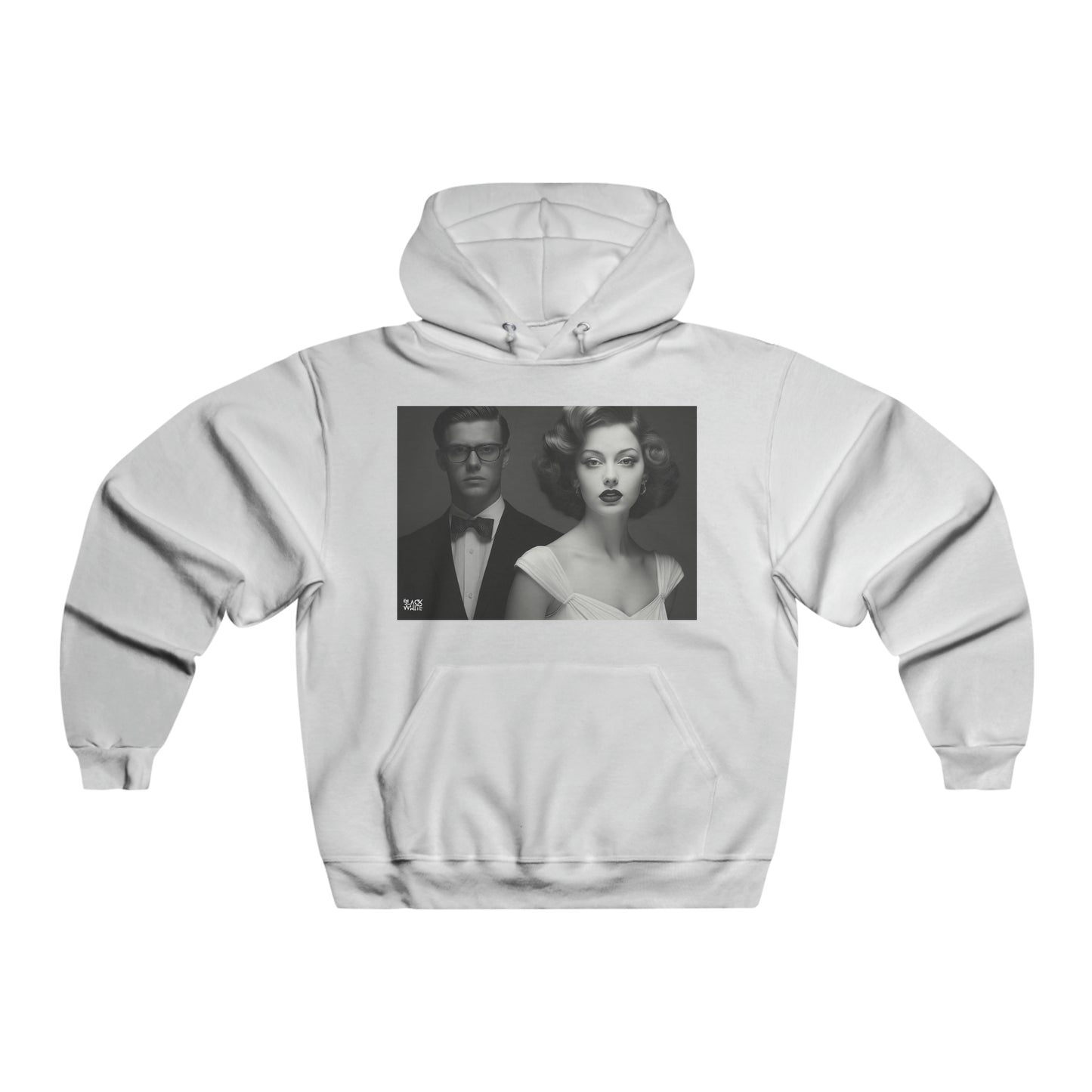 Vintage Portraits - Men's Black White Trends Hooded Sweatshirt