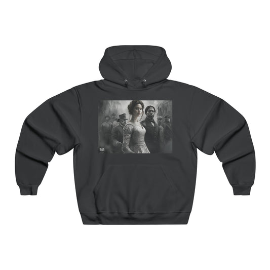 Historical Reimagining - Men's Black White Trends Hooded Sweatshirt