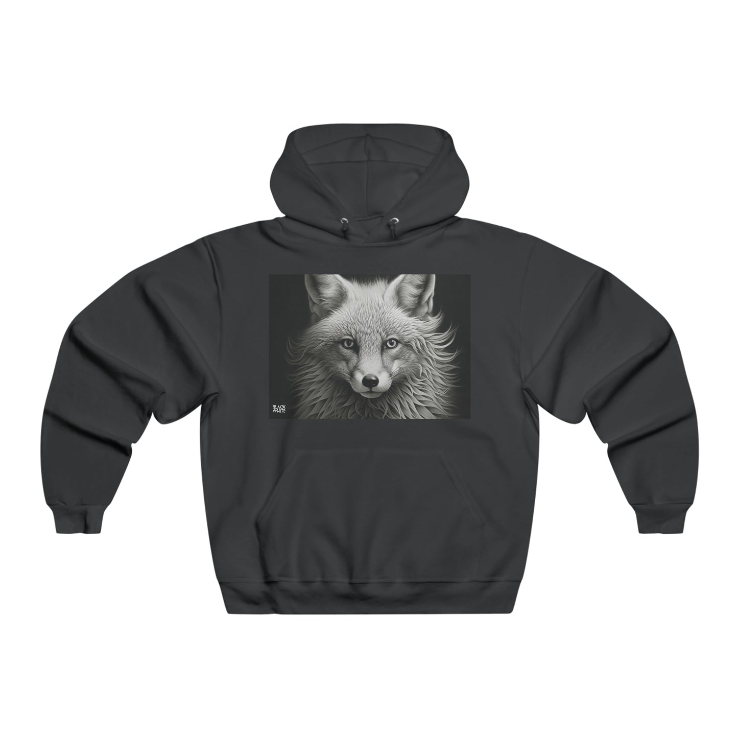 Monochrome Wildlife - Men's Black White Trends Hooded Sweatshirt