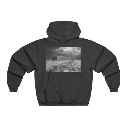 Surreal Dreamscapes - Men's Black White Trends Hooded Sweatshirt